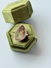 Load image into Gallery viewer, Black Mother of Pearl Sterling Silver Ring, size 5.75