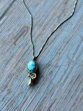 Load image into Gallery viewer, Beautiful Mini Squash Golden Hills Turquoise Sterling Silver Necklace