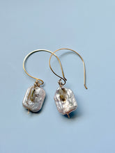 Load image into Gallery viewer, Treasure Trunk Baroque Freshwater Pearl Hammered Dangle Earrings