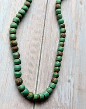 Load image into Gallery viewer, Autumn Refresh Vintage Green Trade Beads Necklace