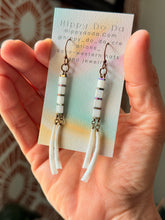 Load image into Gallery viewer, Native BohoTila Beads and Dentalium Shell Dangle Earrings