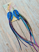 Load image into Gallery viewer, Light As A Feather FUN Rooster Feather Gold Earrings