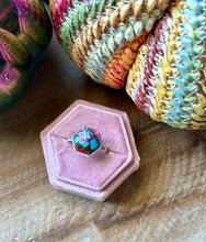 Load image into Gallery viewer, Hexagon Shaped Mojave Turquoise Sterling Silver Ring, Size 8