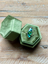 Load image into Gallery viewer, Aurora Opal and Black Onyx, Inlay Checkerboard, sterling silver ring, size 7