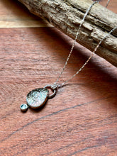 Load image into Gallery viewer, Carved Evil Eye Black Tahitian MOP and Aqua Kyanite Sterling Silver Necklace
