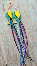 Load image into Gallery viewer, Light As A Feather FUN Rooster Feather Silver Earrings