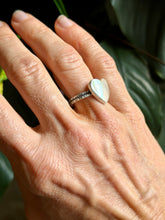 Load image into Gallery viewer, SALTY COLLECTION Heart Shaped Mother of Pearl Sterling Silver Ring, Size 8-8.25