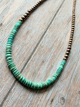 Load image into Gallery viewer, Royston Turquoise and Rustic Copper Forever Necklace