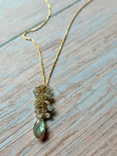 Load image into Gallery viewer, Labradorite Waterfall Vermeil Dainty Necklace