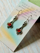 Load image into Gallery viewer, Vintage Carnelian Oxidized Sterling Silver Dangle Earrings