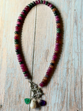 Load image into Gallery viewer, Sugar Plum Jade Beaded Carabiner Necklace