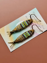 Load image into Gallery viewer, Beaded Brass Fish Earrings