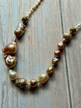Load image into Gallery viewer, SALTY COLLECTION Blush Baroque and Rice Pearl Gold Fill Necklace