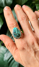 Load image into Gallery viewer, Morenci Turquoise Sterling Silver Ring, size 8.75