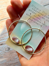 Load image into Gallery viewer, Pink Mussel Shell Sterling Silver Hoop Dangle Earrings