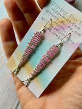 Load image into Gallery viewer, Cheerful Pink Beaded Fishy Earrings