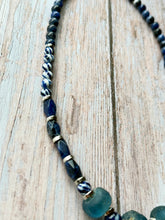 Load image into Gallery viewer, Autumn Refresh Vintage Sea Glass and Sodalite Gemstone Necklace