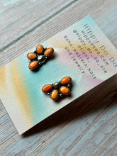 Load image into Gallery viewer, Spiny Oyster Cluster Sterling Silver Post Earrings