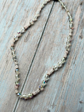 Load image into Gallery viewer, Autumn Refresh Hand Knotted Rose Quartz and Swarovski Crystal Vintage Necklace