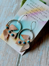Load image into Gallery viewer, Kingman Turquoise Copper and Sterling Silver Birdie Dangles