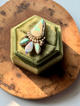 Load image into Gallery viewer, Mermaid Queen Royston Turquoise and Australian Opal Doublet Sterling Silver Ring, Size 7.25