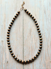 Load image into Gallery viewer, Oxidized Copper Pearl Necklace