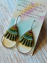 Load image into Gallery viewer, Rustic Copper Beaded Petal Fan Earrings, Hypoallergenic