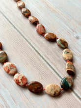 Load image into Gallery viewer, Autumn Refresh Rugged Red Creek Jasper Leather Adjustable Necklace
