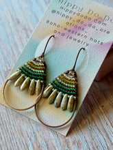 Load image into Gallery viewer, Rustic Copper Beaded Petal Fan Earrings, Hypoallergenic