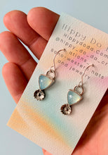 Load image into Gallery viewer, Petite Petal Aquamarine Sterling Silver Dangle Earrings