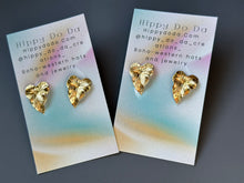 Load image into Gallery viewer, Silver and Gold, Brass Leaf Studs, Sterling Post