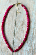 Load image into Gallery viewer, Fuchsia Rhinestone Beaded Necklace