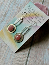 Load image into Gallery viewer, Pink Guava Quartz and Canadian Coin Dangle Earrings
