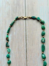 Load image into Gallery viewer, Vintage Hubei Turquoise ans Gold Fill Necklace