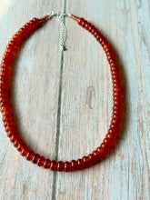 Load image into Gallery viewer, Tangerine Gemmy Necklace, Silver Clasp
