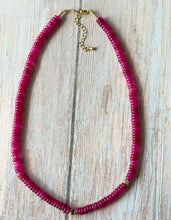 Load image into Gallery viewer, Fuchsia Rhinestone Beaded Necklace