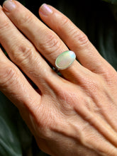 Load image into Gallery viewer, SALTY COLLECTION Oval Mother of Pearl Sterling Silver Ring, Size 7-7.25
