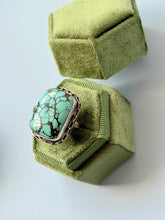 Load image into Gallery viewer, Rare Hubei Turquoise Sterling Silver Ring, size 7.75