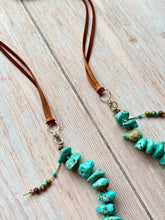 Load image into Gallery viewer, Autumn Refresh Rugged Kingman Nugget Leather Adjustable Necklace