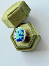 Load image into Gallery viewer, Bluebird Azurite Sterling Silver Ring, size 6.75