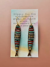 Load image into Gallery viewer, Beaded Brass Fish Earrings
