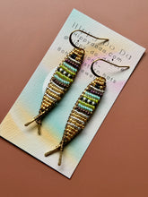 Load image into Gallery viewer, Beaded Brass Fish Earrings
