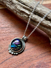 Load image into Gallery viewer, Mosaic Dichroic Glass Sterling Silver Necklace

