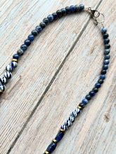 Load image into Gallery viewer, Autumn Refresh Vintage Sea Glass and Sodalite Gemstone Necklace