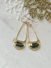 Load image into Gallery viewer, TBFL Collection, Mixed Metal Brass And Pyrite Dangle Earrings