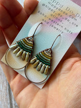 Load image into Gallery viewer, Rustic Copper Beaded Petal Fan Earrings, Hypoallergenic