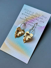 Load image into Gallery viewer, Silver and Gold, Brass Leaf and Sterling Dangle Earrings