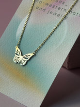 Load image into Gallery viewer, Vintage Sterling Silver and Vermeil Butterfly Necklace