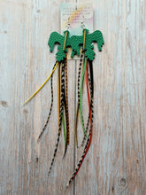 Load image into Gallery viewer, Light As A Feather FUN Rooster Feather Silver Earrings