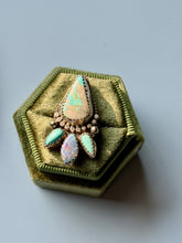 Load image into Gallery viewer, Mermaid Queen Royston Turquoise and Australian Opal Doublet Sterling Silver Ring, Size 7.25
